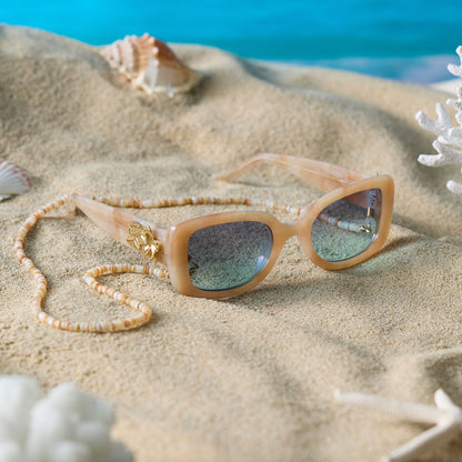 MOANA - BEIGE TORTOISE + SEAFOAM GREEN + SUNGLASSES