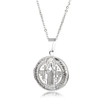 Titanium St. Benedict Necklace