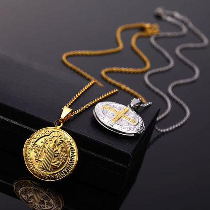 Titanium St. Benedict Necklace