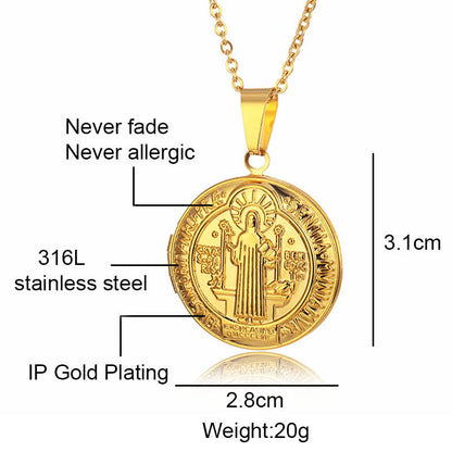 Titanium St. Benedict Necklace