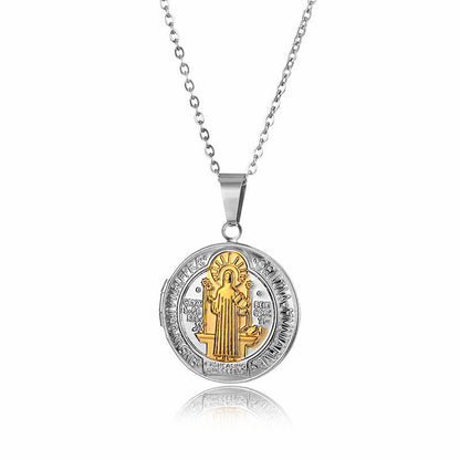 Titanium St. Benedict Necklace