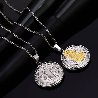 Titanium St. Benedict Necklace