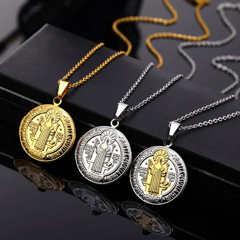 Titanium St. Benedict Necklace