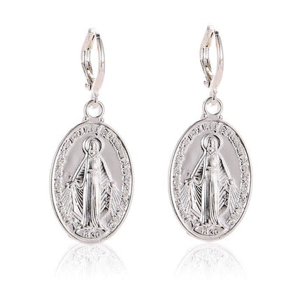 Miraculous Mary Religious Earrings