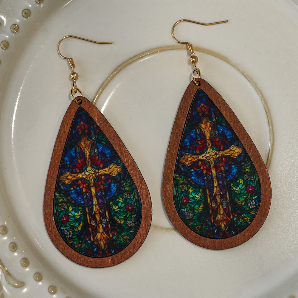 Grace Teardrop Stained Glass Earrings