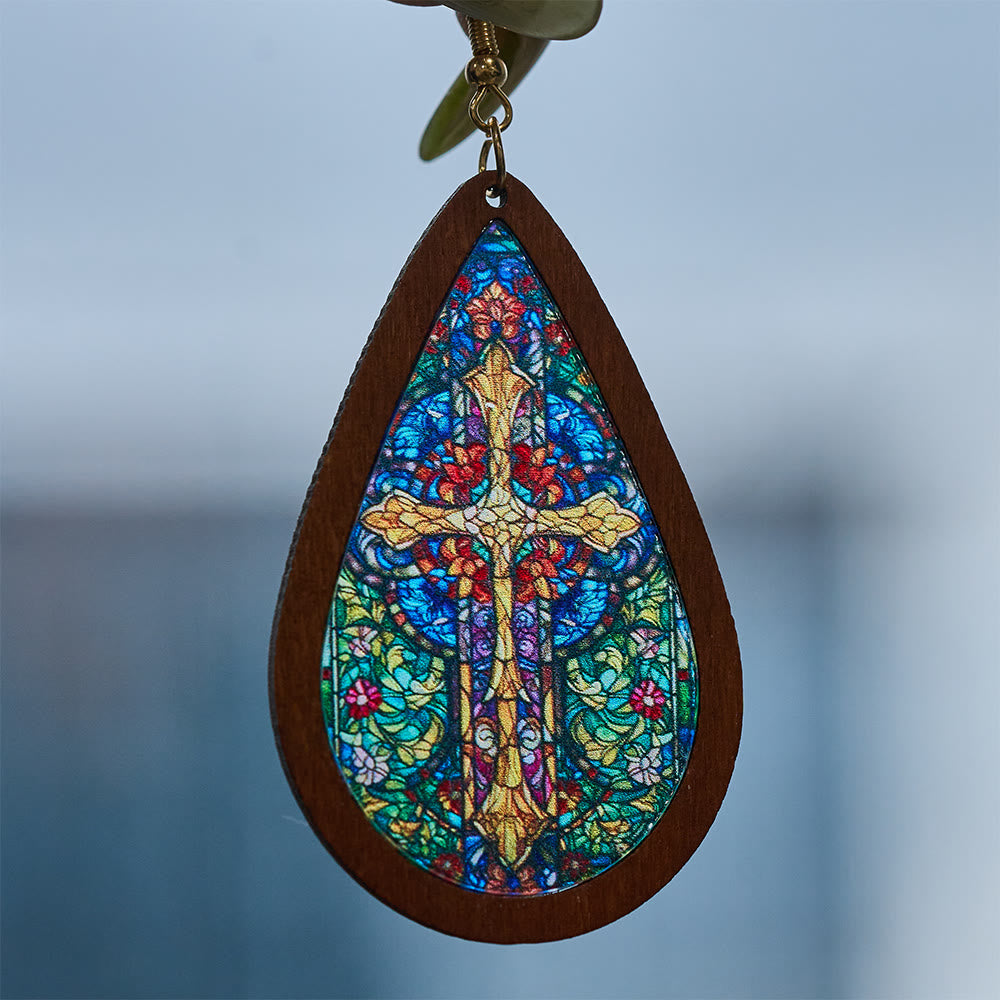 Grace Teardrop Stained Glass Earrings