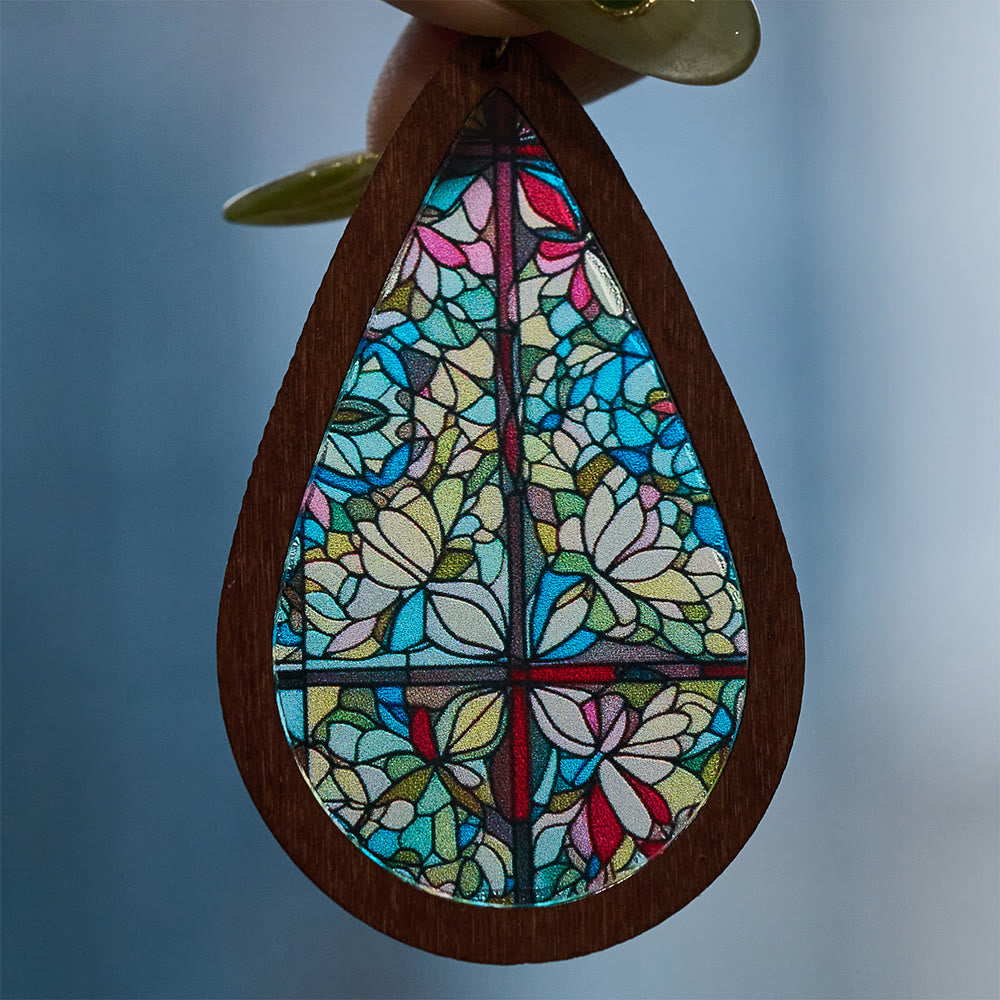 Grace Teardrop Stained Glass Earrings