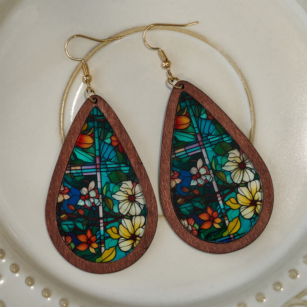 Grace Teardrop Stained Glass Earrings