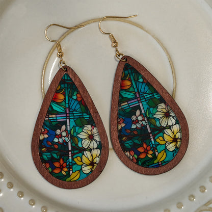 Grace Teardrop Stained Glass Earrings
