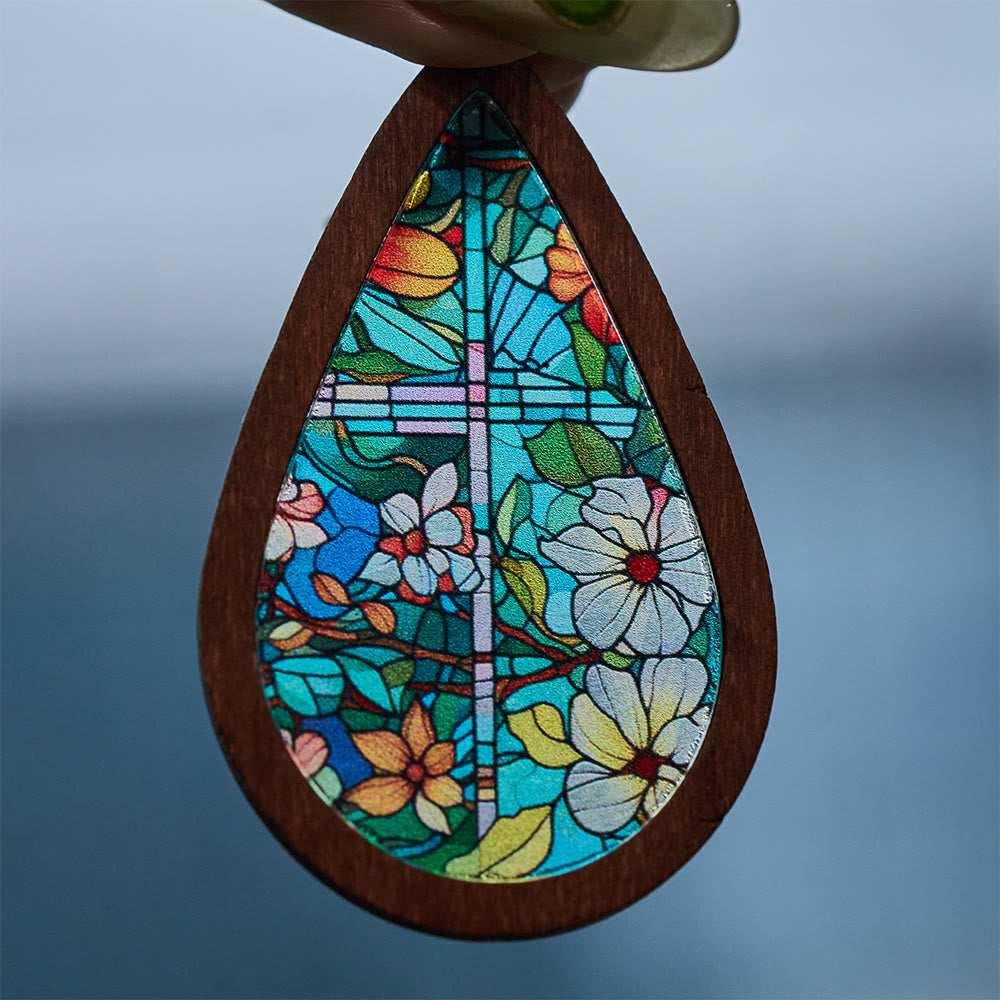Grace Teardrop Stained Glass Earrings