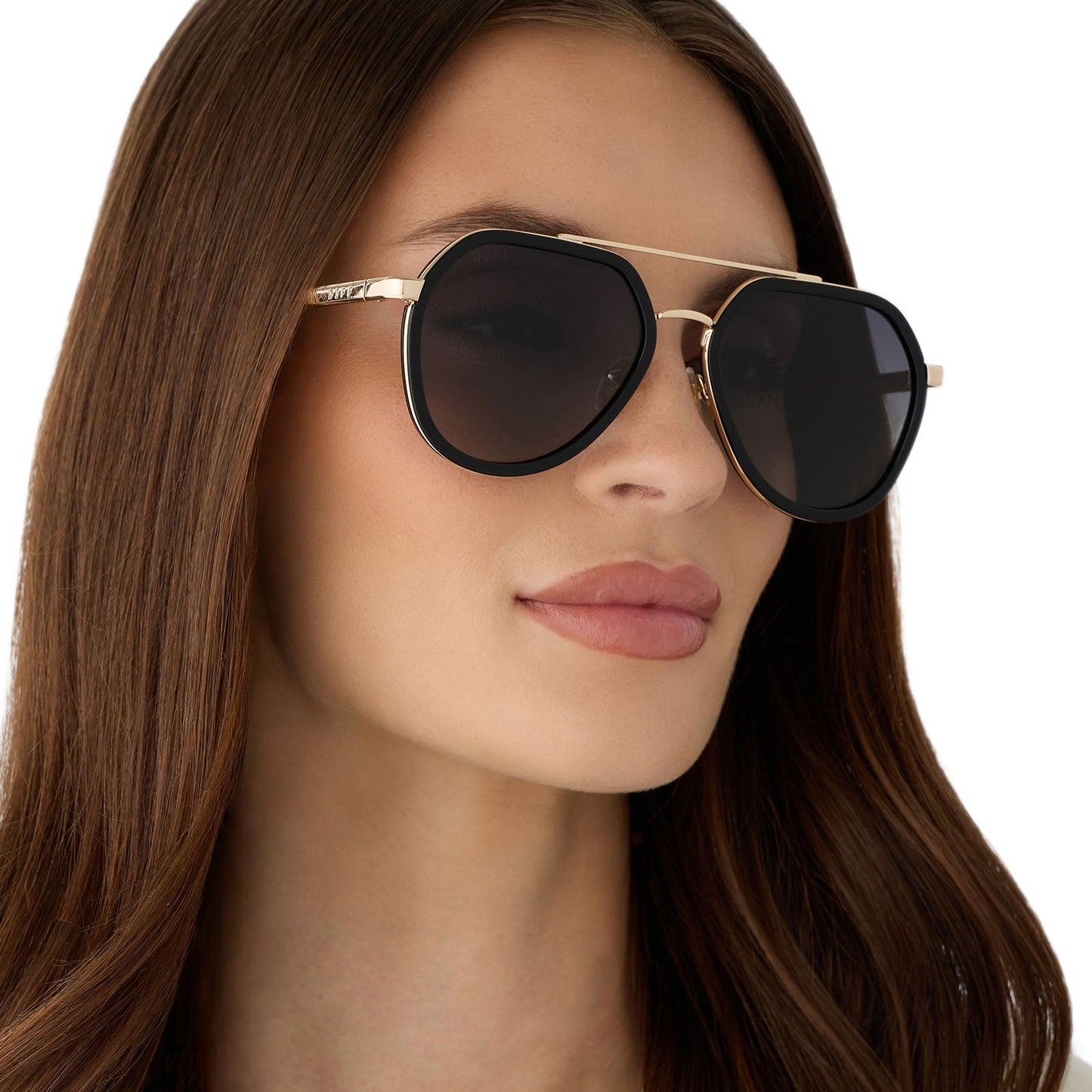 JOEY - BLACK + GOLD METAL + GREY GRADIENT + POLARIZED SUNGLASSES