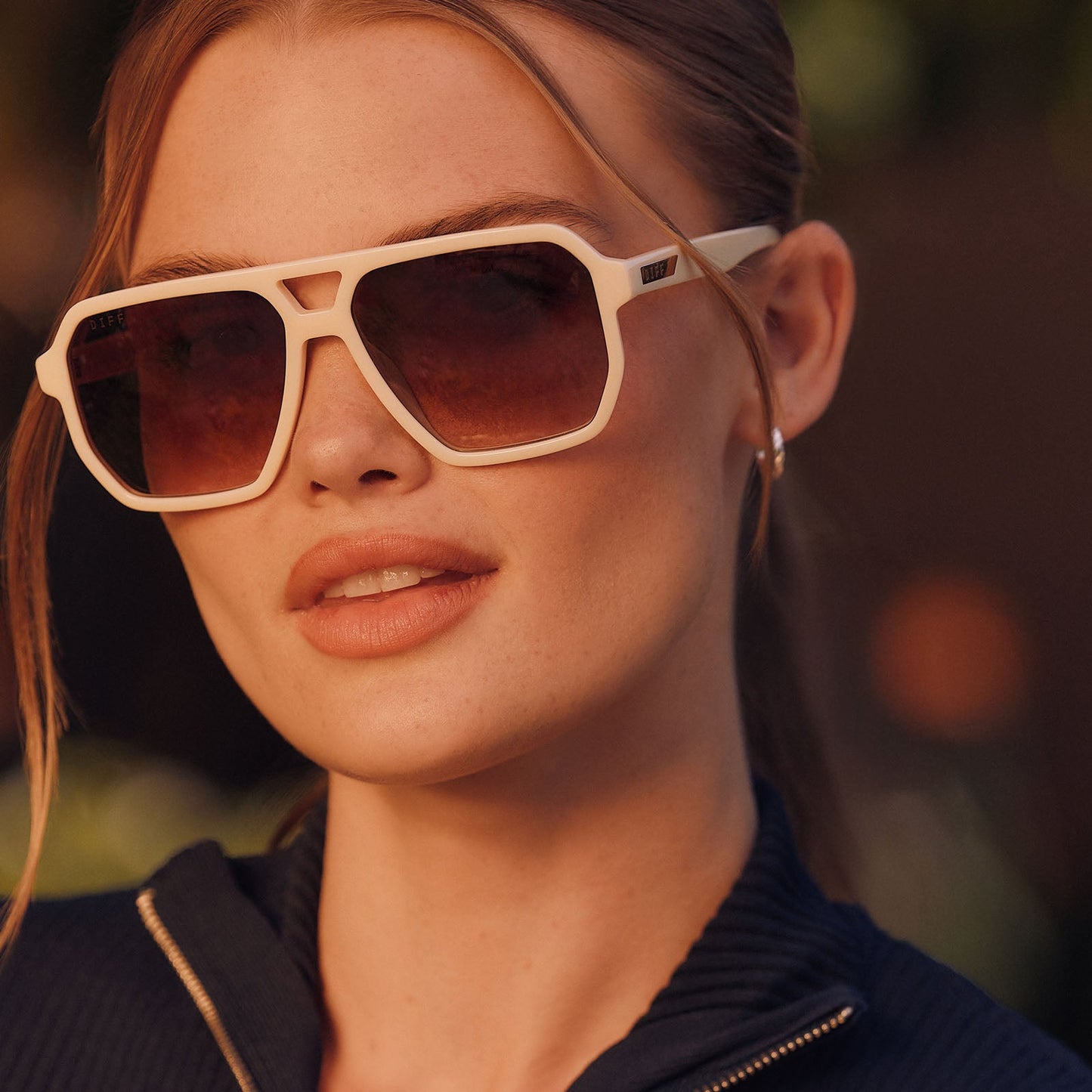 CAMERON - COURTSIDE IVORY + BROWN GRADIENT + POLARIZED SUNGLASSES