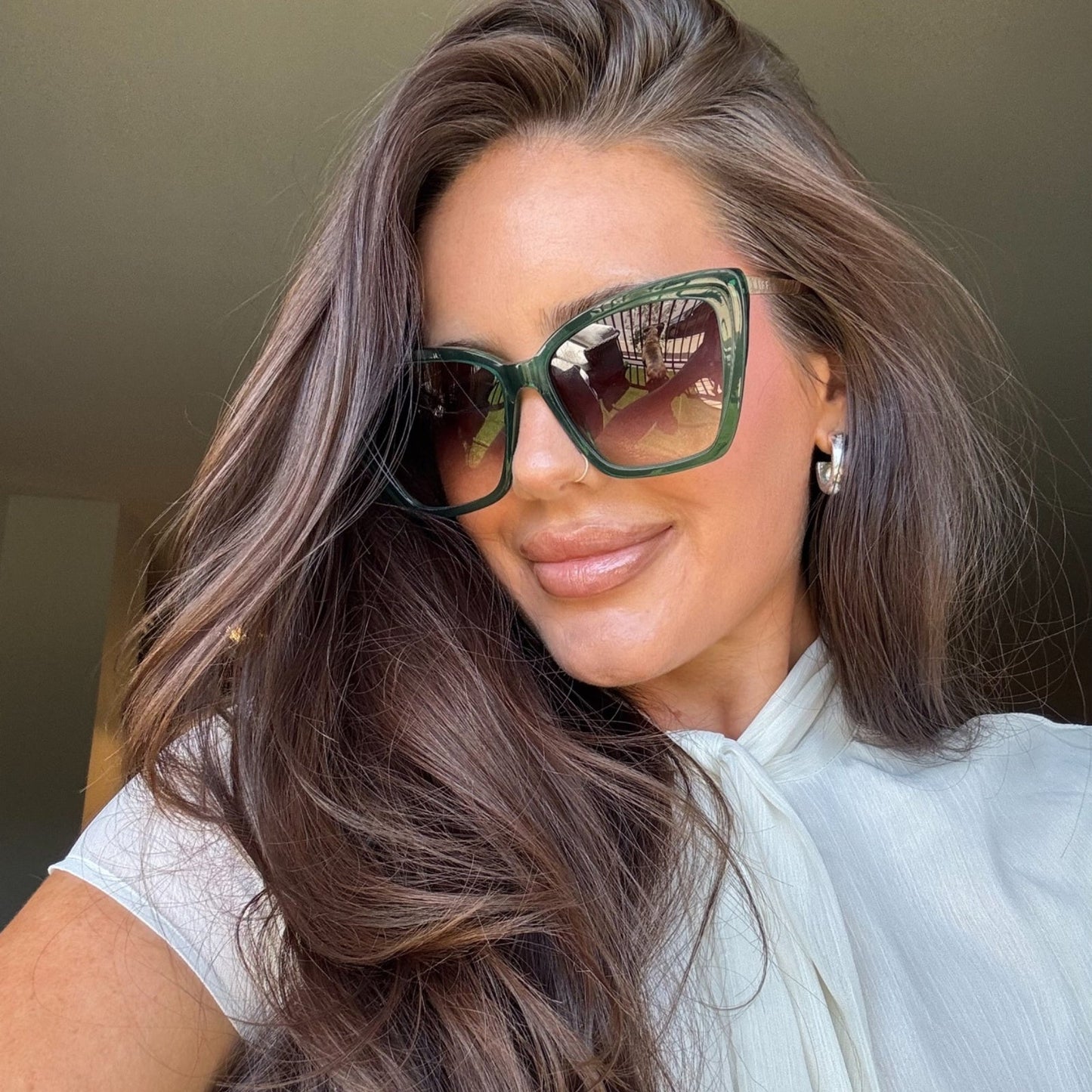 BECKY II - DEEP GREEN + GREY GRADIENT + SUNGLASSES