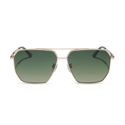BERKELY - CHAMPAGNE GOLD + ALOE GREEN GRADIENT + POLARIZED SUNGLASSES