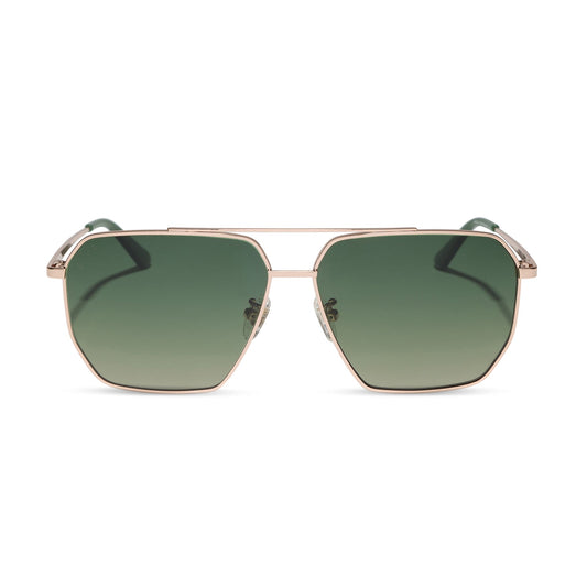 BERKELY - CHAMPAGNE GOLD + ALOE GREEN GRADIENT + POLARIZED SUNGLASSES