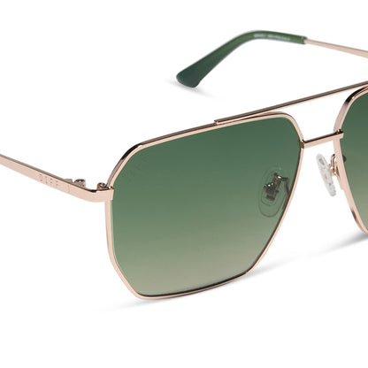 BERKELY - CHAMPAGNE GOLD + ALOE GREEN GRADIENT + POLARIZED SUNGLASSES