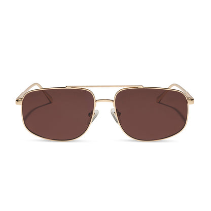 CHARLEY - GOLD + BROWN + POLARIZED SUNGLASSES