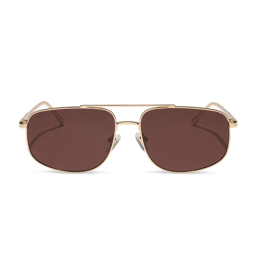 CHARLEY - GOLD + BROWN + POLARIZED SUNGLASSES