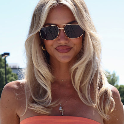 CHARLEY - GOLD + BROWN + POLARIZED SUNGLASSES