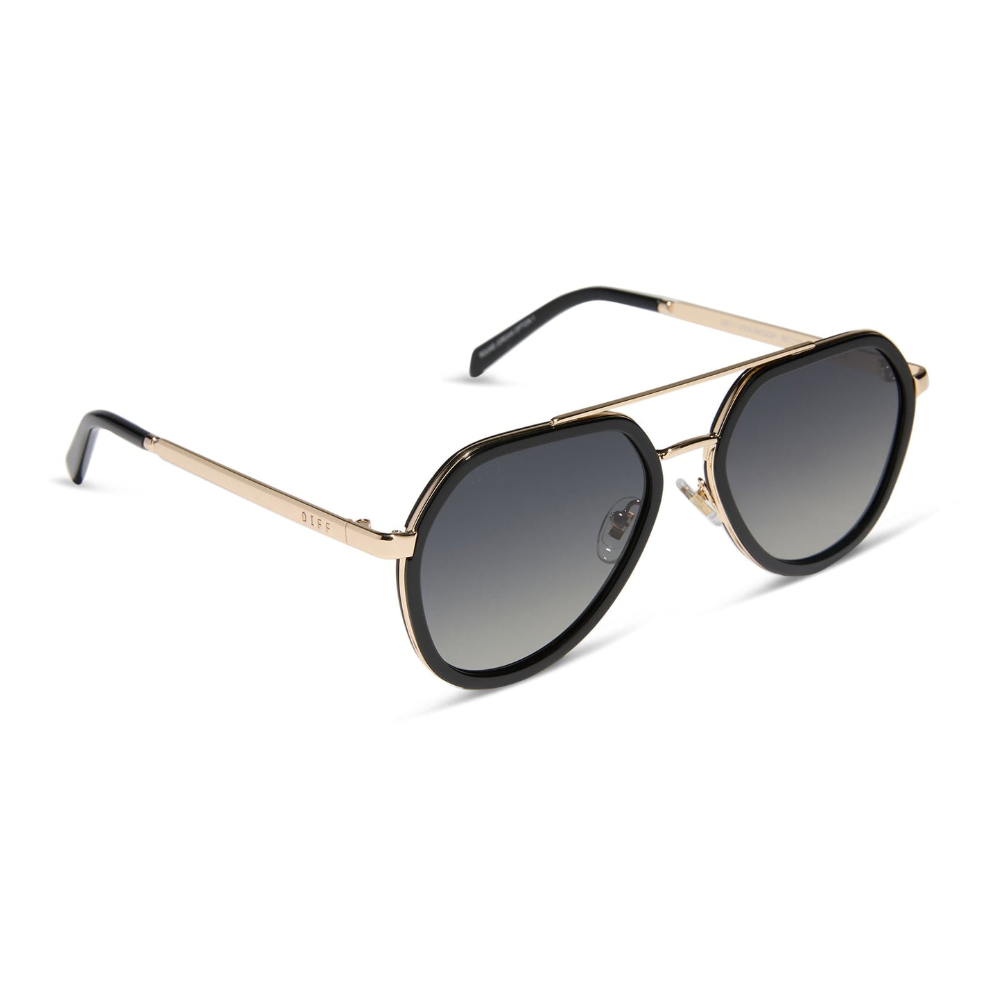 JOEY - BLACK + GOLD METAL + GREY GRADIENT + POLARIZED SUNGLASSES