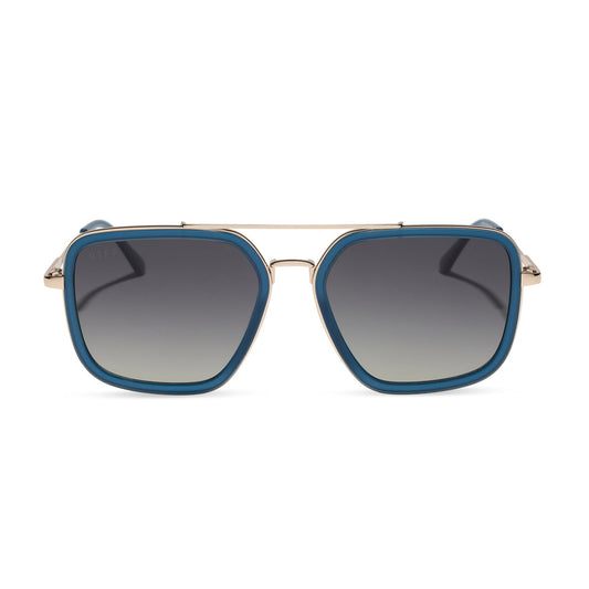 JORDAN - CLUBHOUSE BLUE + GOLD + GREY GRADIENT + POLARIZED SUNGLASSES