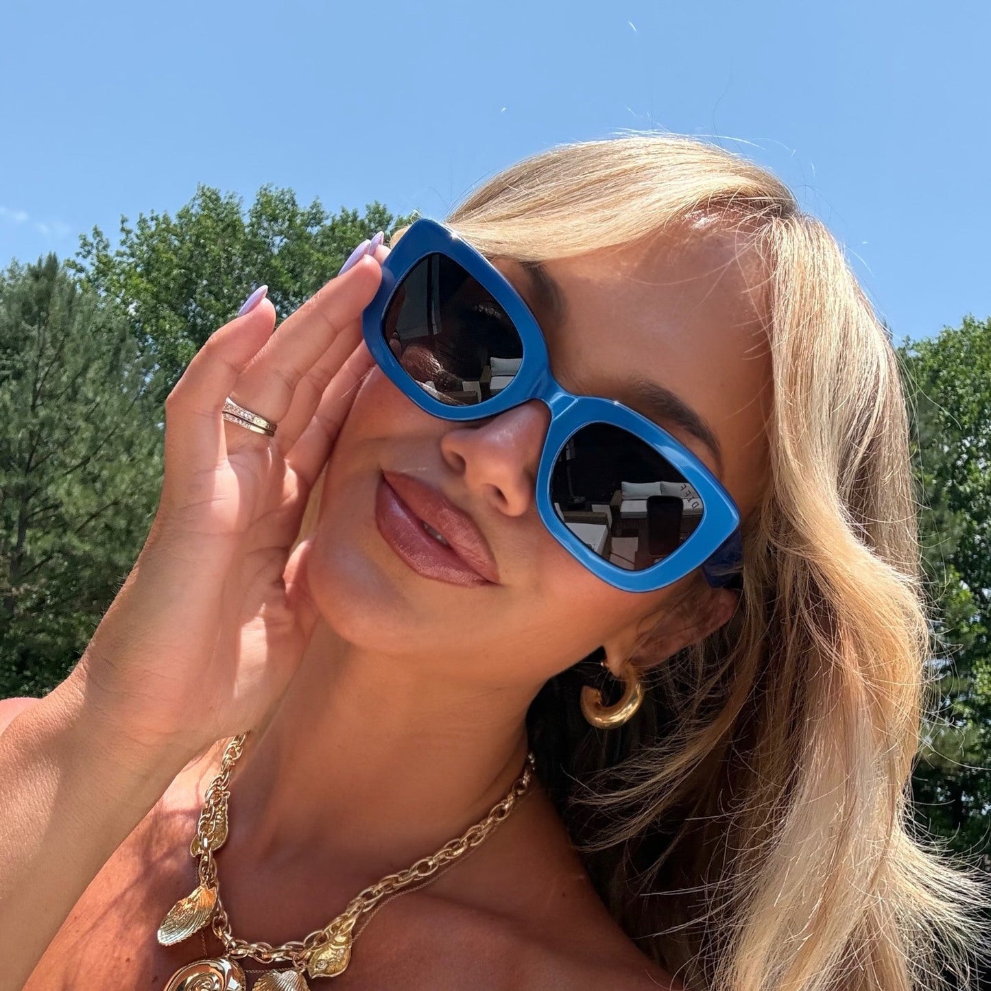 ROMY - LUMINOUS BLUE + GREY + SUNGLASSES