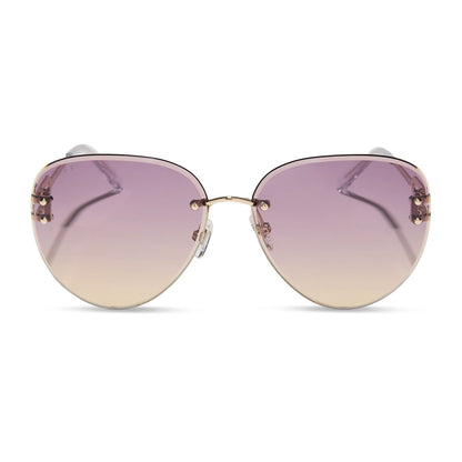TRISTA - GOLD + MISTY LILAC GRADIENT SUNGLASSES